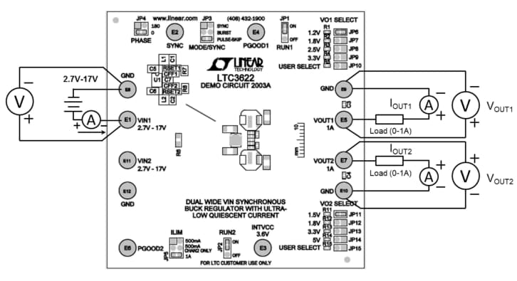 Schaltplan - Analog Devices Inc. DC2003A Demonstrationsschaltung